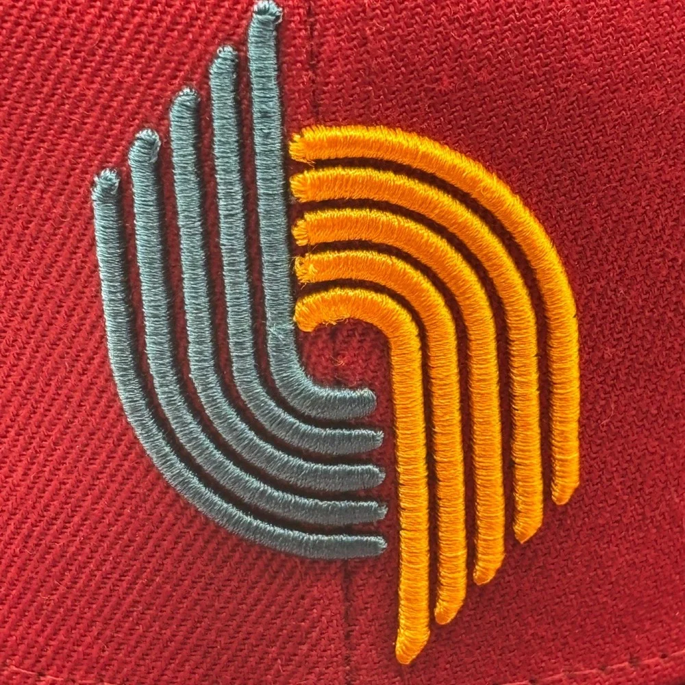 Mitchell & Ness Hat Mens 7 3/4 Cardinal Portland Trail Blazers NBA Fitted Cap